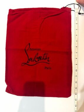 Christian Louboutin Red Drawstring Dust Bag with Black Logo